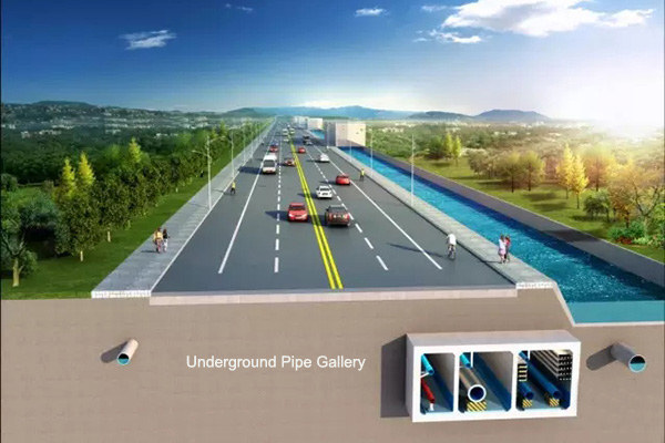 地下管廊建設(shè)示意圖